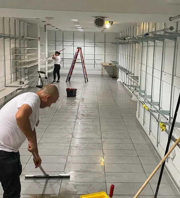 Cleaning a newly built store
