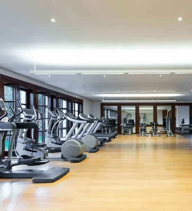Gym floor with cardio equipment