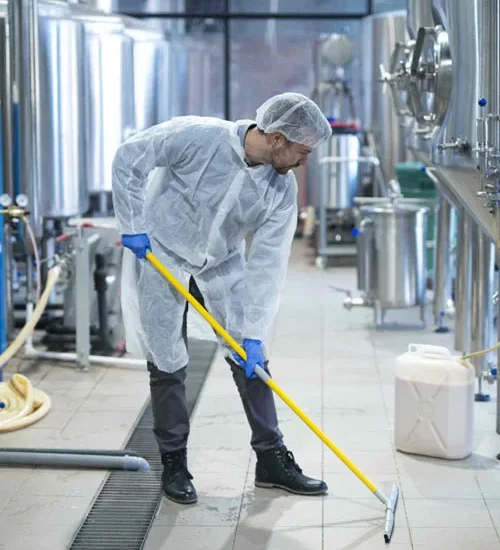 Mopping a production floor